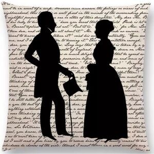 New script man and woman cotton zippered pillow cover
